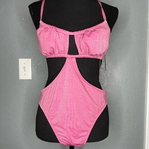 Glitter Pink One Piece Bathing Suit